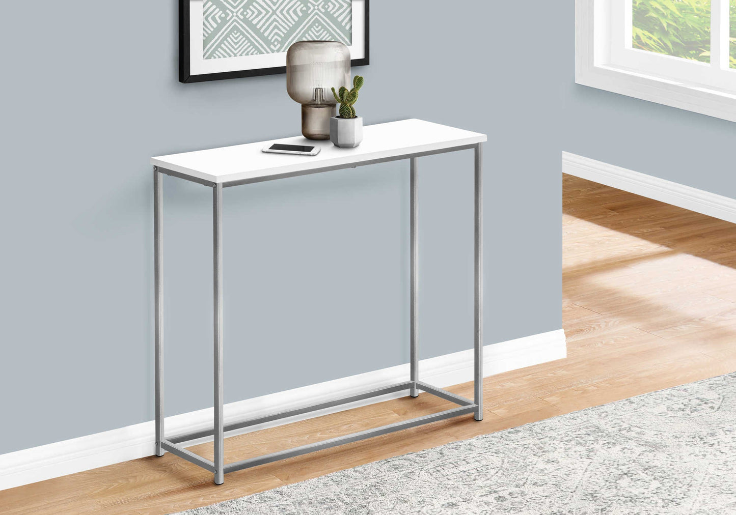32"L Open Shelf Metal Bedroom Accent Hall Console Table