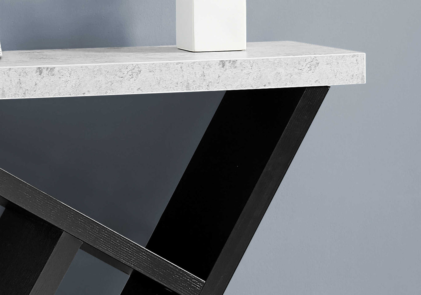 36" Bedroom Faux Cement Tabletop Accent Console Table