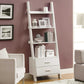 69"H Ladder Style Bedroom Bookcase With 2 Storage Drawer