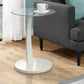 17.75” L / 24” H Modern Bentwood Bedroom End Table with Glass Tabletop