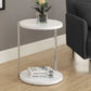 23.75”L / 21.5”H Modern Round Rubberwood End Table with Metal Supports