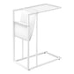 12” L / 24” H Contemporary C-Style Magazine End Table with Glass Top