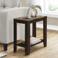 23.75 L / 21.5 H Transitional End Table with Cappuccino Marble Tabletop