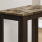 23.75” L / 21.5” H Transitional End Table with Cappuccino Marble Tabletop