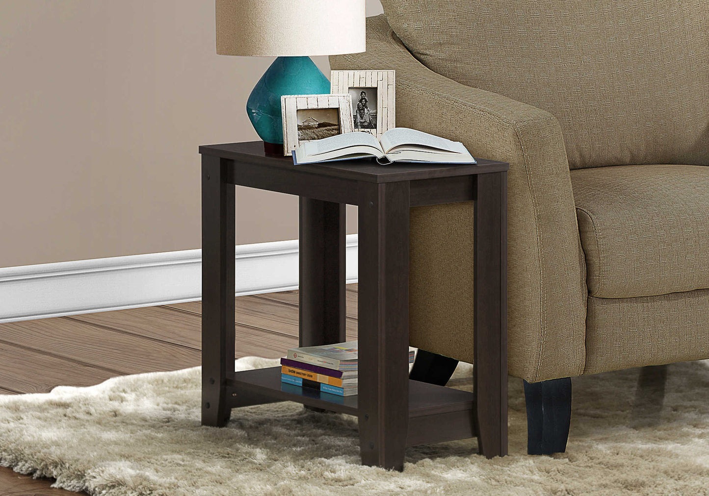 23.75 L / 22 H Transitional Rubberwood Laminate Bedroom End Table