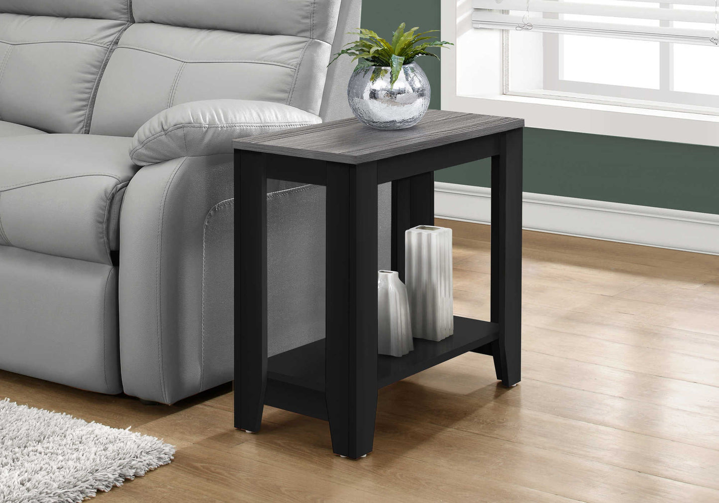 23.75” L / 22” H Transitional Rubberwood Laminate Bedroom End Table