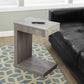 12” L / 24” H Modern C-Style Rubberwood End Table with Pullout Drawer