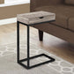 16" L / 25" H Modern C-Style Metal Bedroom End Table with Wood Top