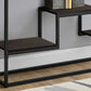 48"L 3-Tier Black Metal Bedroom Accent Console Table with Laminate Top