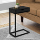 16” L / 24.5” H Modern C-Style Metal Bedroom End Table with Drawer.