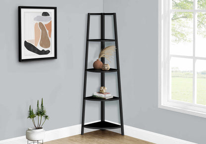 60"H 4-Tier French Style Etagere Corner Metal & Wood Bedroom Bookcase