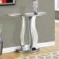 36" Brushed Silver Bedroom Accent Mirrored Console Table