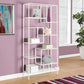 Monarch Specialties - 72"H Metal Bedroom Bookcase with Tempered Glass Shelfs - I 7159