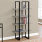 60"H 4-Tier Metal French Etagere Bedroom Bookcase with Wood Shelves