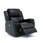 Power Recliner Chair in Black Leather Gel, 2 cup holders and USB.