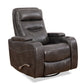 Grey PU Swivel Manual Recliner Chair with Solid Hardwood Frame