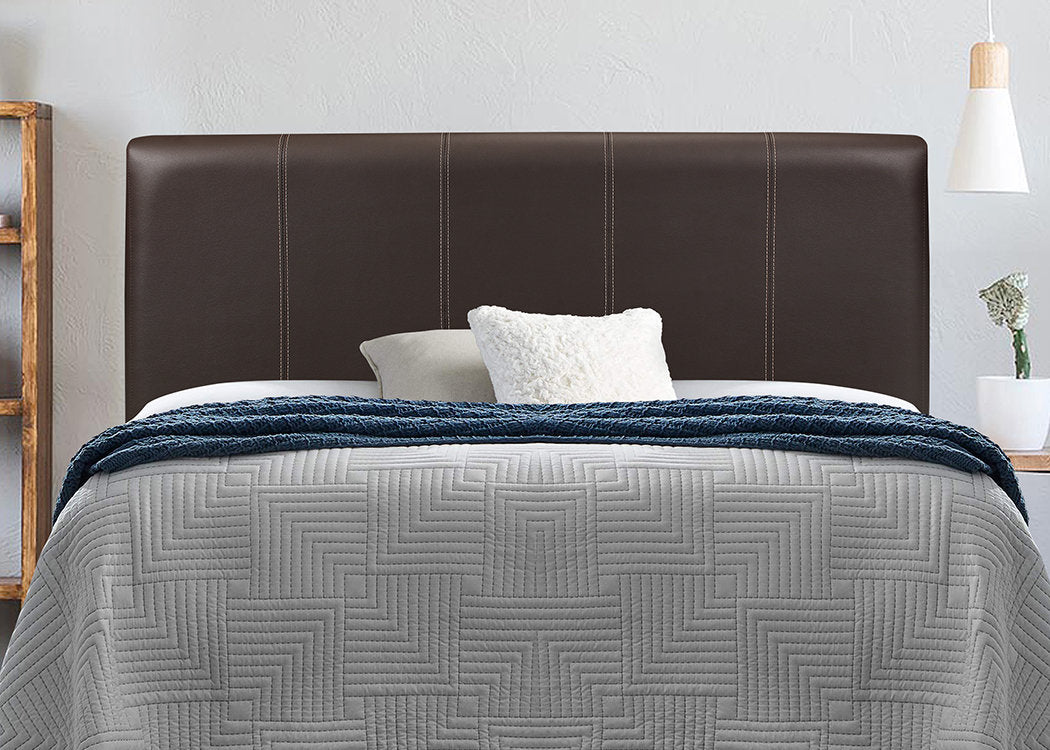 Espresso Finished PU Leather Upholstered Headboard