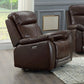 Brown Genuine Leather Power Recliner Chair with USB Port