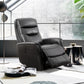 Black PU Swivel Power Recliner Chair with Solid Hardwood Frame