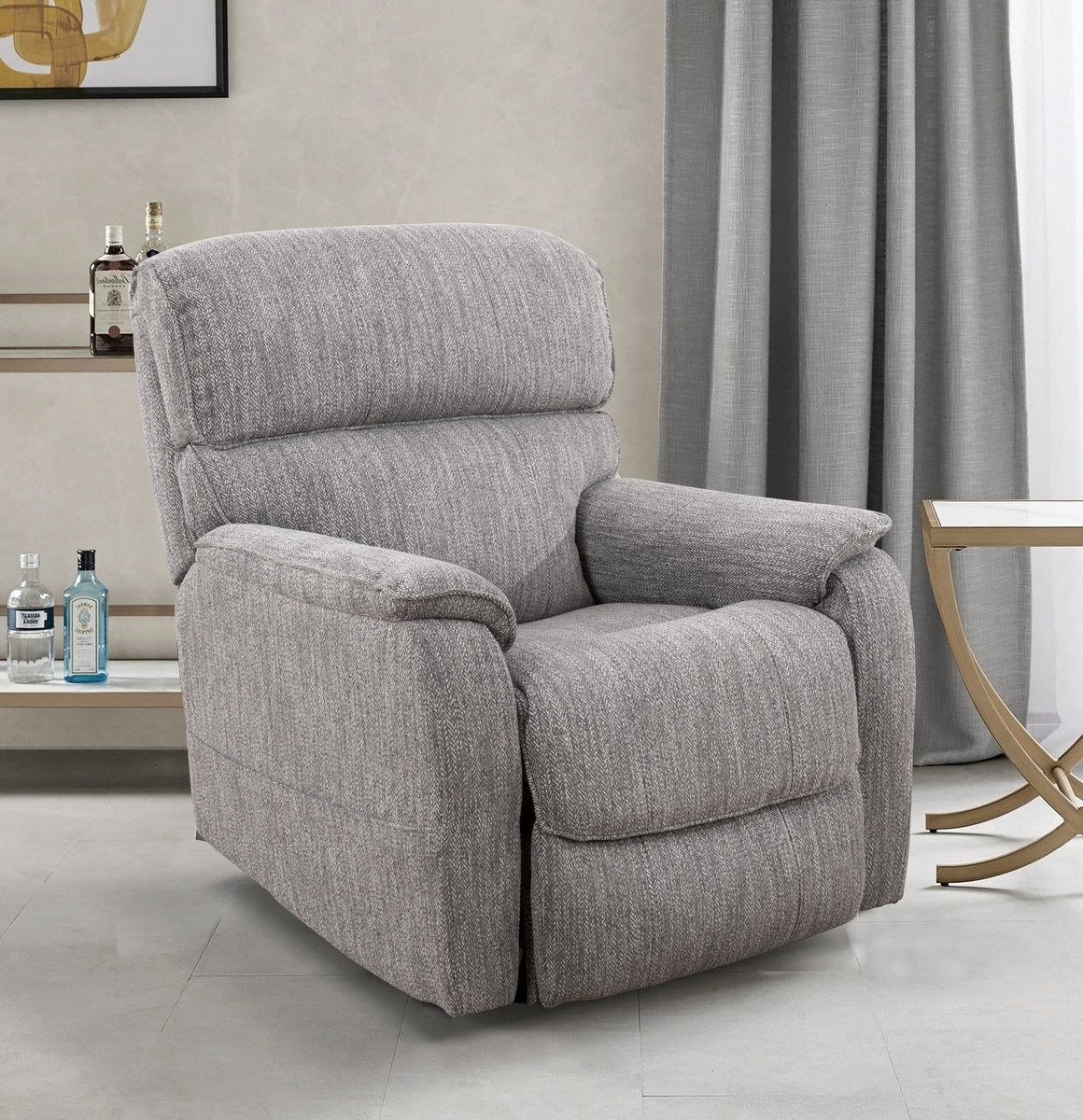 Grey Fabric Lift Chair with Solid Hardwood Frame